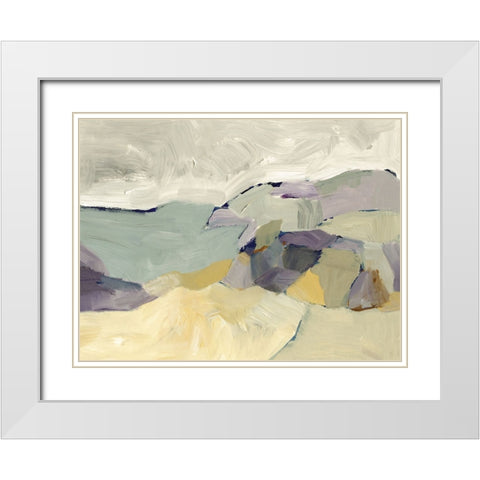 Misty Bluffs II White Modern Wood Framed Art Print with Double Matting by Barnes, Victoria