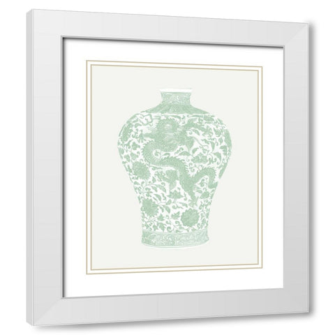 Mint Vases IV White Modern Wood Framed Art Print with Double Matting by Wang, Melissa
