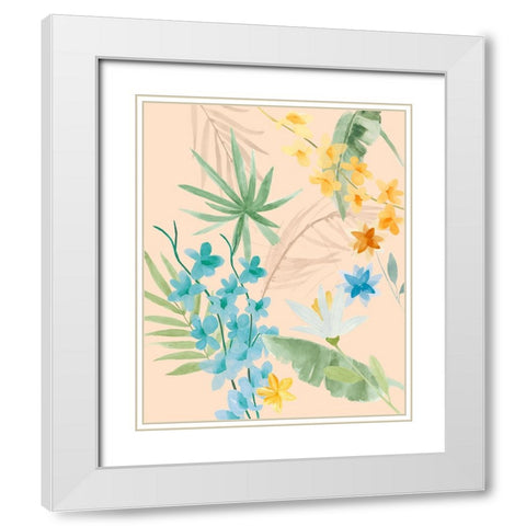 Breezy Tropical I White Modern Wood Framed Art Print with Double Matting by Warren, Annie