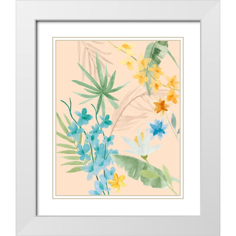 Breezy Tropical I White Modern Wood Framed Art Print with Double Matting by Warren, Annie