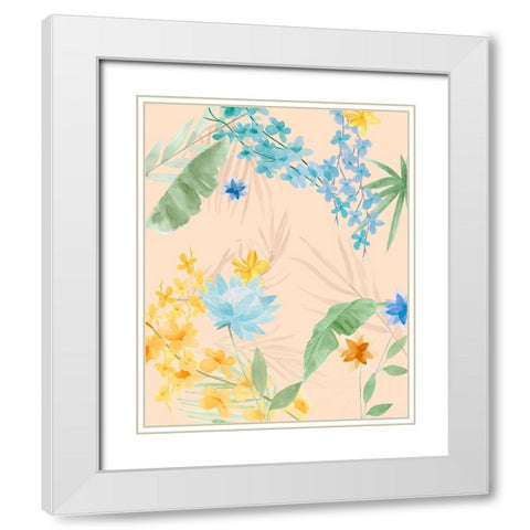 Breezy Tropical II White Modern Wood Framed Art Print with Double Matting by Warren, Annie