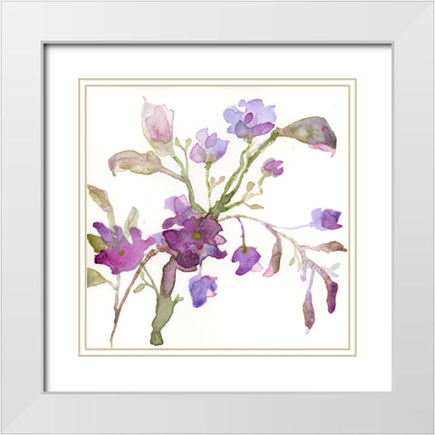 Blossoms and Roots I White Modern Wood Framed Art Print with Double Matting by Quin, Marabeth