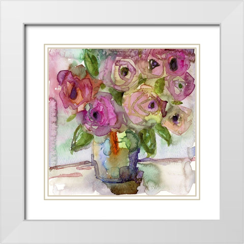 Bedside Bouquet II White Modern Wood Framed Art Print with Double Matting by Quin, Marabeth