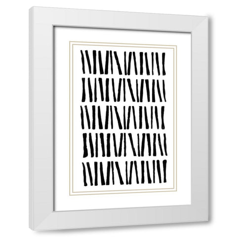 Inky Trace White Modern Wood Framed Art Print with Double Matting by Haase, Andrea
