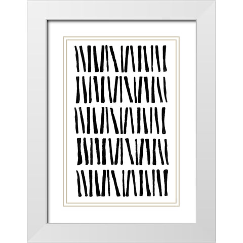 Inky Trace White Modern Wood Framed Art Print with Double Matting by Haase, Andrea