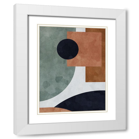 Abstract of Shapes II White Modern Wood Framed Art Print with Double Matting by Aldridge, Ashley