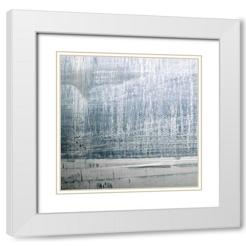 Blue Aria II White Modern Wood Framed Art Print with Double Matting by Aryai, Sia
