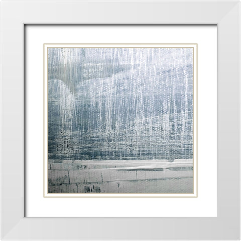 Blue Aria II White Modern Wood Framed Art Print with Double Matting by Aryai, Sia