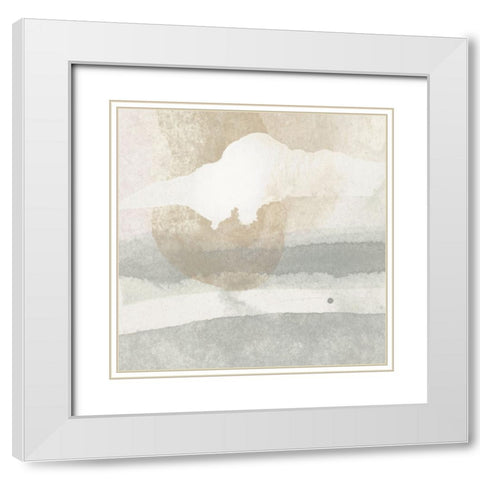 Tan Aria II White Modern Wood Framed Art Print with Double Matting by Aryai, Sia