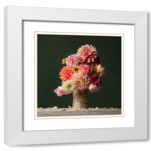 Just Petals II White Modern Wood Framed Art Print with Double Matting by McLean, Leah