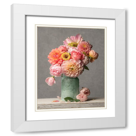 Just Petals III White Modern Wood Framed Art Print with Double Matting by McLean, Leah