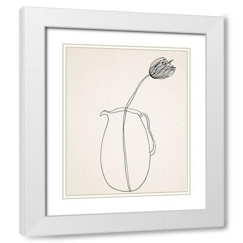 Fine Line I White Modern Wood Framed Art Print with Double Matting by Smith, Karen