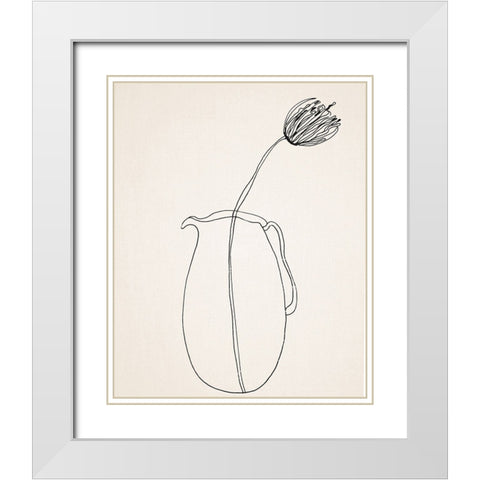 Fine Line I White Modern Wood Framed Art Print with Double Matting by Smith, Karen