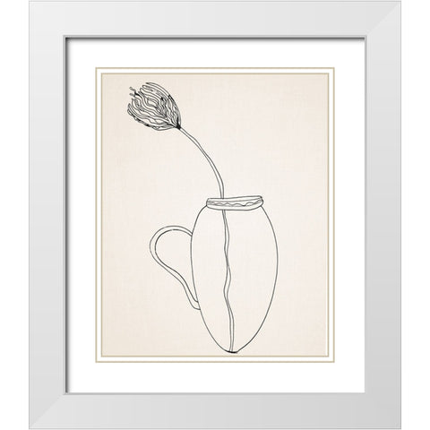 Fine Line II White Modern Wood Framed Art Print with Double Matting by Smith, Karen