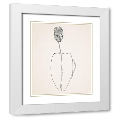 Fine Line III White Modern Wood Framed Art Print with Double Matting by Smith, Karen