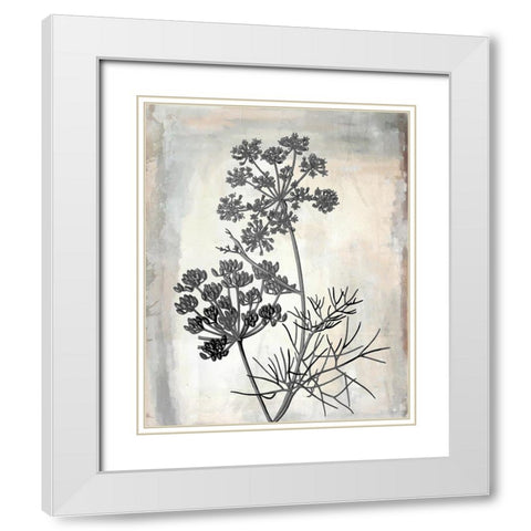 Floral Frame II White Modern Wood Framed Art Print with Double Matting by Smith, Karen