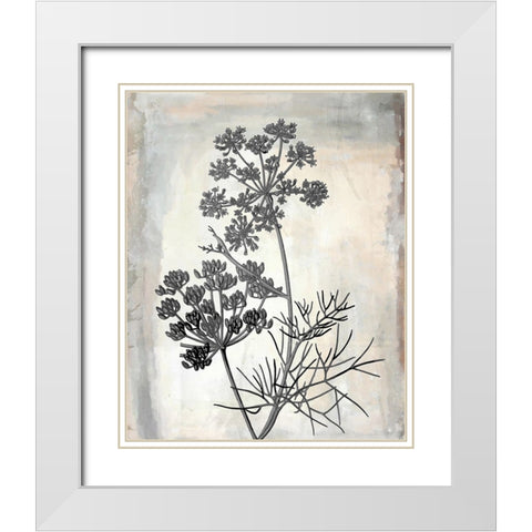 Floral Frame II White Modern Wood Framed Art Print with Double Matting by Smith, Karen