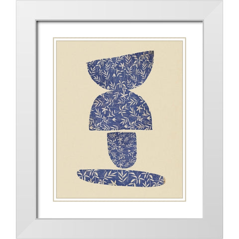 Blue Kilter I White Modern Wood Framed Art Print with Double Matting by Smith, Karen