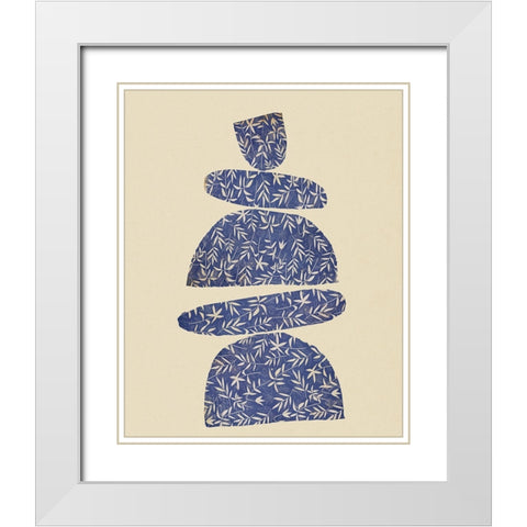 Blue Kilter II White Modern Wood Framed Art Print with Double Matting by Smith, Karen