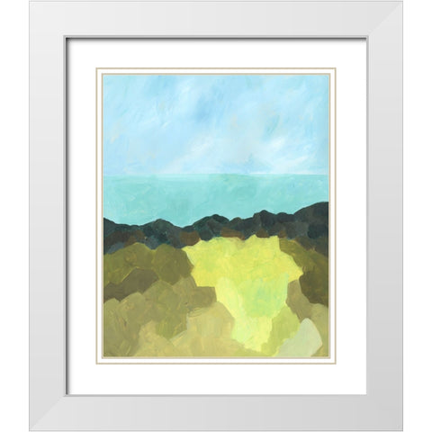 Jade Sea I White Modern Wood Framed Art Print with Double Matting by Moore, Regina