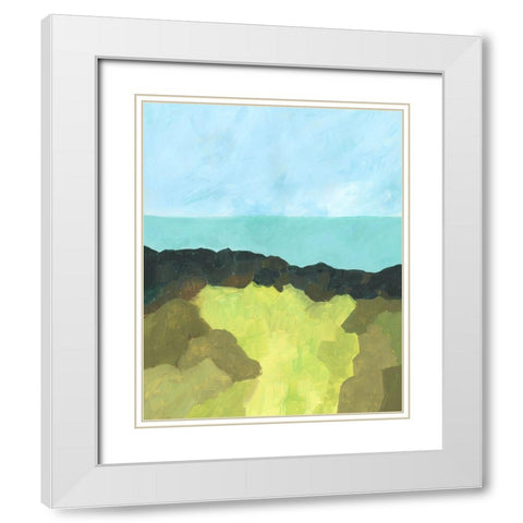 Jade Sea II White Modern Wood Framed Art Print with Double Matting by Moore, Regina