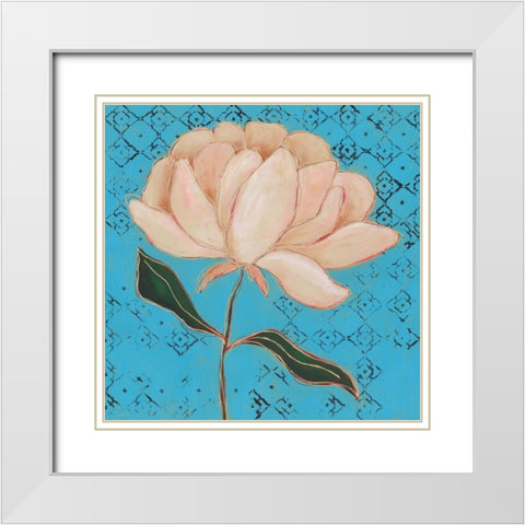 Poised Flower II White Modern Wood Framed Art Print with Double Matting by Moore, Regina