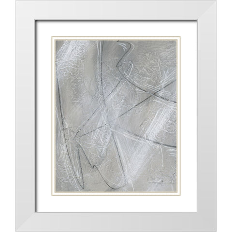 Aluminum II White Modern Wood Framed Art Print with Double Matting by Moore, Regina