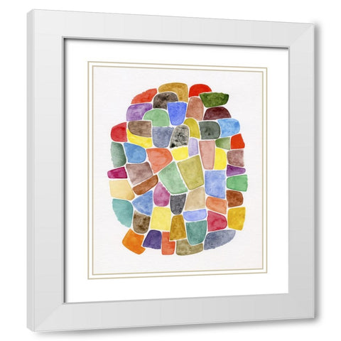 Cluster I White Modern Wood Framed Art Print with Double Matting by Galapon, Nikki