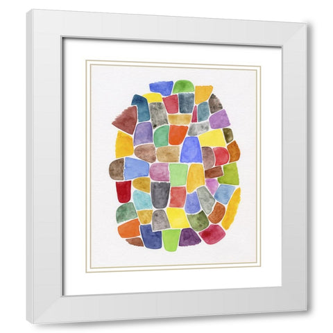 Cluster II White Modern Wood Framed Art Print with Double Matting by Galapon, Nikki