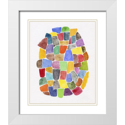 Cluster II White Modern Wood Framed Art Print with Double Matting by Galapon, Nikki