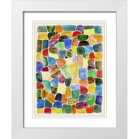 Colorful Walkways I White Modern Wood Framed Art Print with Double Matting by Galapon, Nikki