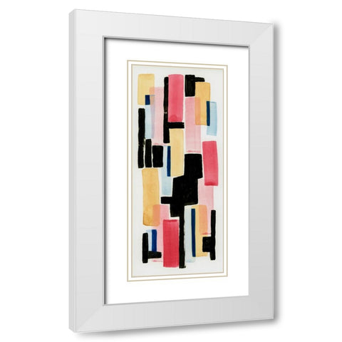 Primary Pastel I White Modern Wood Framed Art Print with Double Matting by Galapon, Nikki