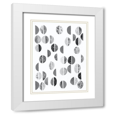 Semicircles I White Modern Wood Framed Art Print with Double Matting by Galapon, Nikki