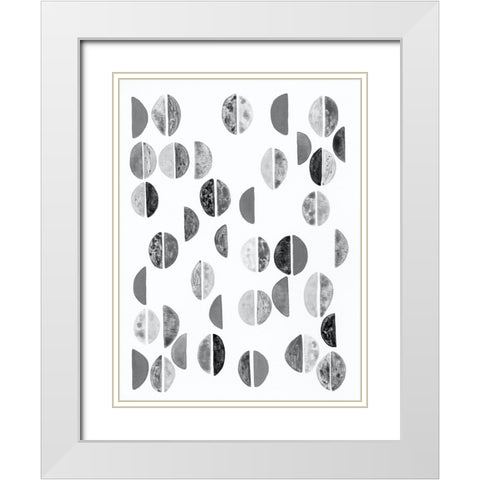 Semicircles I White Modern Wood Framed Art Print with Double Matting by Galapon, Nikki