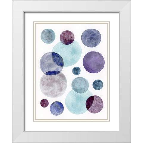 Violet Turquoise I White Modern Wood Framed Art Print with Double Matting by Galapon, Nikki