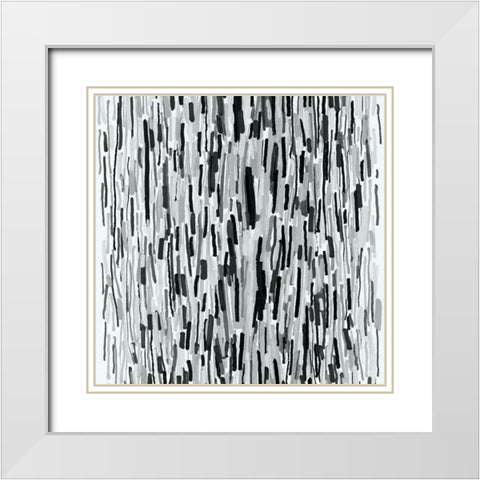 Charlotte Crosshatch White Modern Wood Framed Art Print with Double Matting by Galapon, Nikki