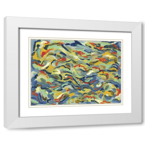 Colorful River White Modern Wood Framed Art Print with Double Matting by Galapon, Nikki