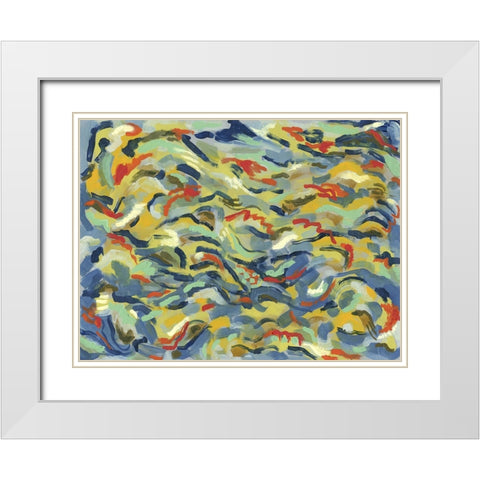 Colorful River White Modern Wood Framed Art Print with Double Matting by Galapon, Nikki