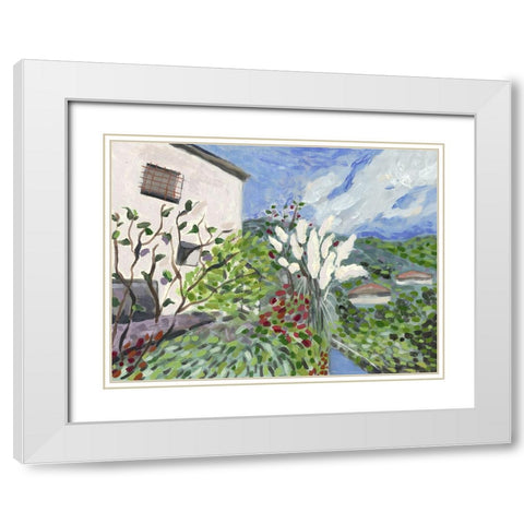 Tuscany Drive White Modern Wood Framed Art Print with Double Matting by Galapon, Nikki