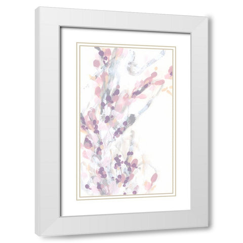 Impasto Sprig II White Modern Wood Framed Art Print with Double Matting by Vess, June Erica