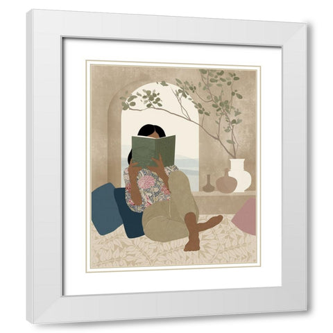 Reading Nook I White Modern Wood Framed Art Print with Double Matting by Barnes, Victoria