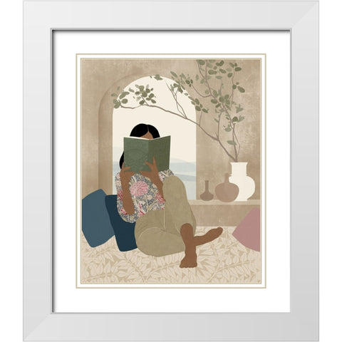 Reading Nook I White Modern Wood Framed Art Print with Double Matting by Barnes, Victoria