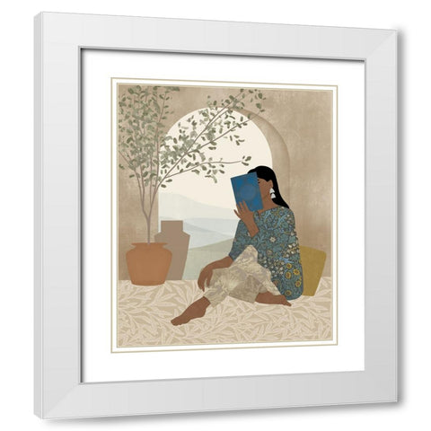 Reading Nook II White Modern Wood Framed Art Print with Double Matting by Barnes, Victoria