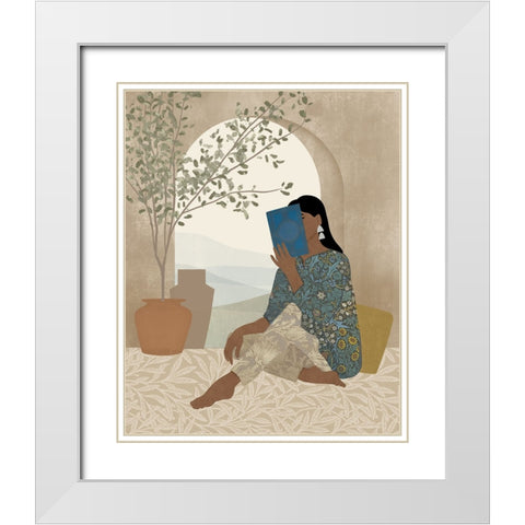 Reading Nook II White Modern Wood Framed Art Print with Double Matting by Barnes, Victoria