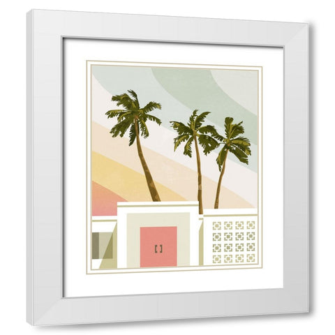 Palm Springs Paradise II White Modern Wood Framed Art Print with Double Matting by Barnes, Victoria