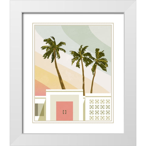 Palm Springs Paradise II White Modern Wood Framed Art Print with Double Matting by Barnes, Victoria