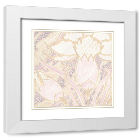 Parisian Nouveau Floral I White Modern Wood Framed Art Print with Double Matting by Vess, June Erica
