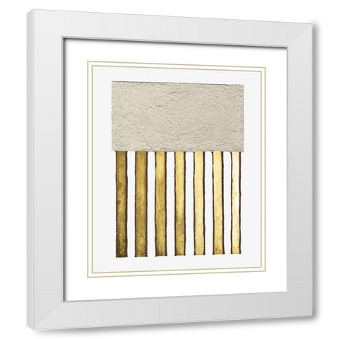 Monolithic Gold II White Modern Wood Framed Art Print with Double Matting by Saunders, Alonzo