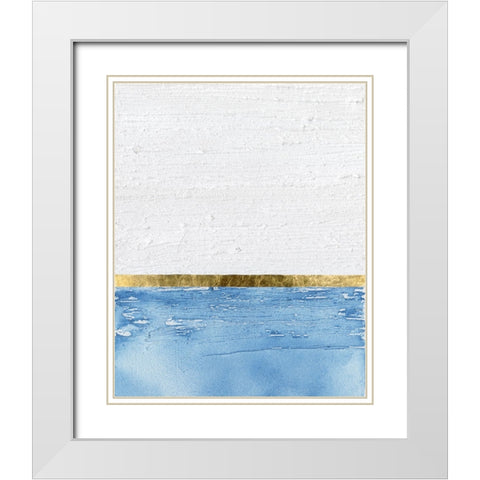 Embellished Gold Horizon I White Modern Wood Framed Art Print with Double Matting by Saunders, Alonzo