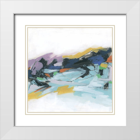 Graffiti Hills II White Modern Wood Framed Art Print with Double Matting by Vess, June Erica